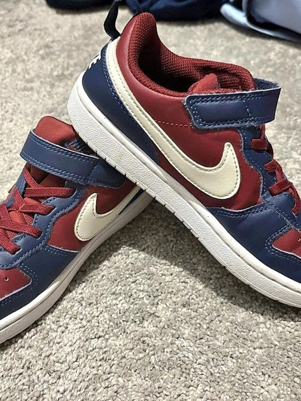 Nike Court Borough Low 2 Kids Sneakers Blue & Red Youth Size 1